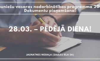 Turpinās dokumentu pieņemšana vasaras nodarbinātības programmā 15-19 gadi 